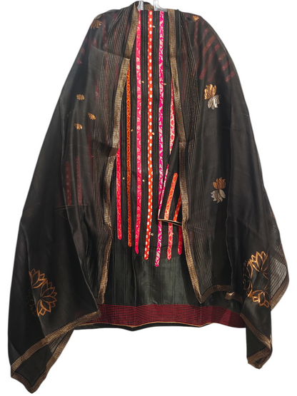 Semi Stitched Formal chanderi Suitset
