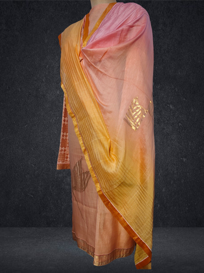 Semi Stitched Formal chanderi Suitset