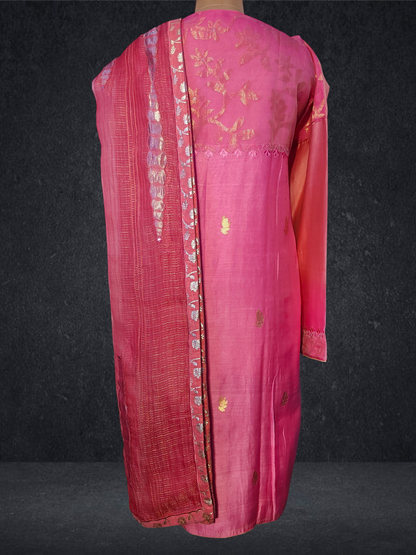 Semi Stitched Formal chanderi Suitset