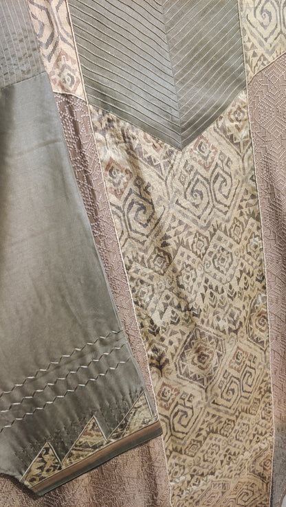 Semi Stitched Formal chanderi Suitset