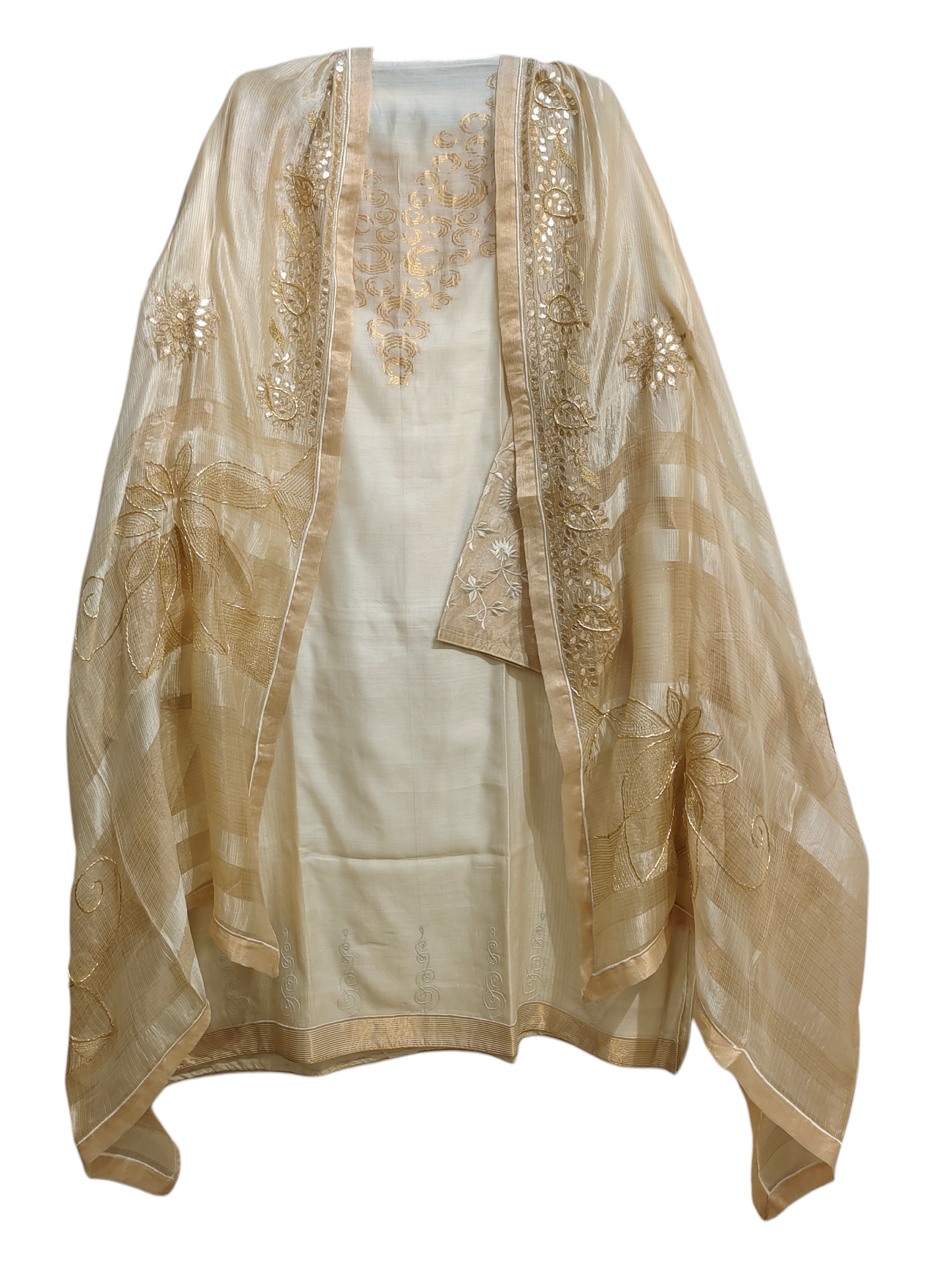 Semi Stitched Formal chanderi Suitset