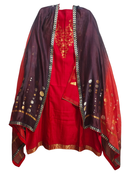 Semi Stitched Formal Chanderi Suitset