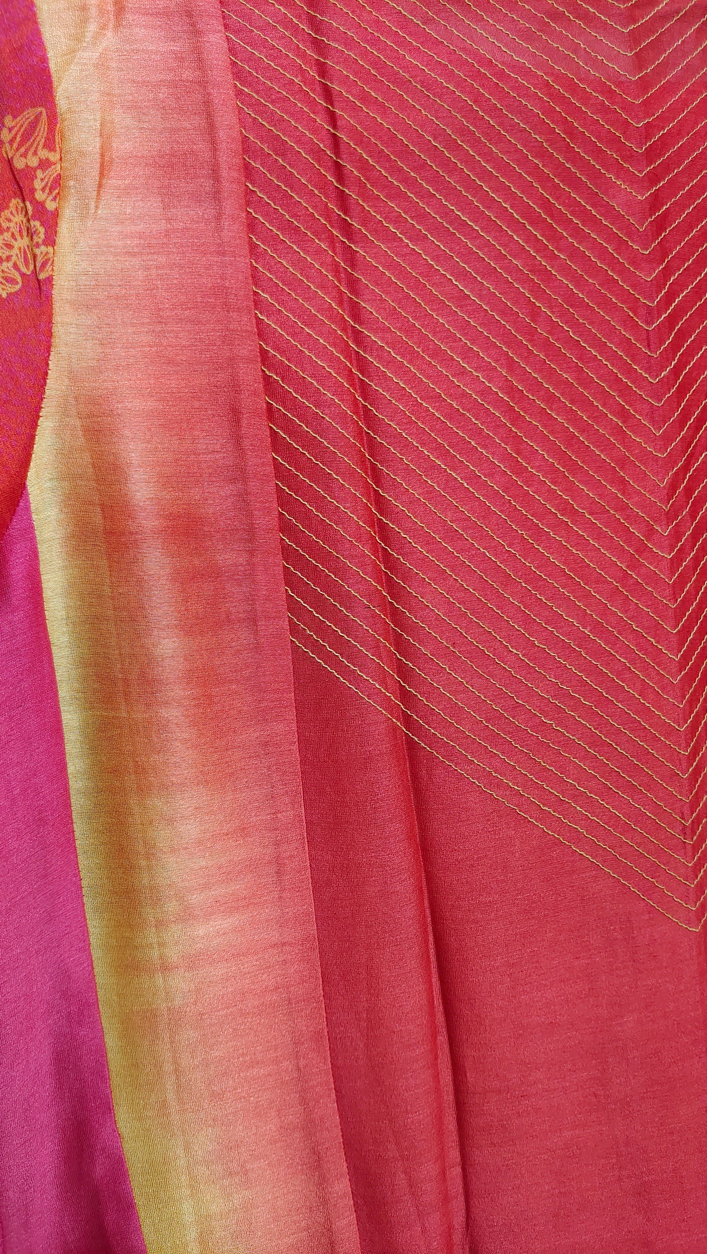 Semi Stitched Casual Chanderi Suitset