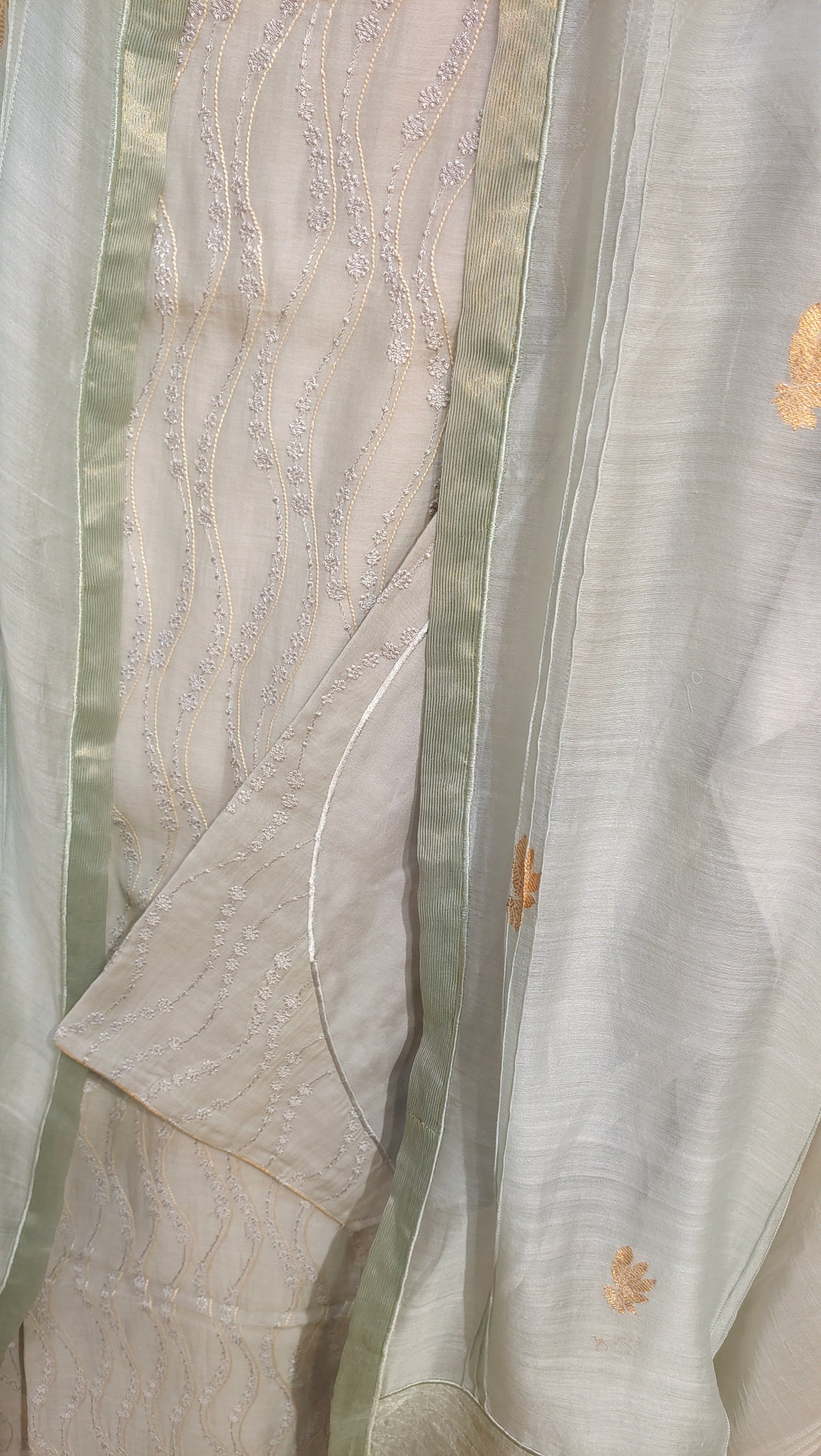 Semi Stitched Formal chanderi Suitset