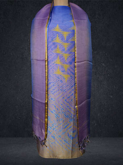 Semi Stitched Chanderi Casual Suitset