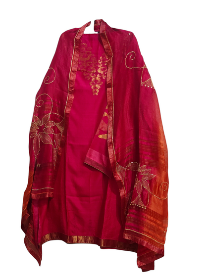 Semi Stitched Formal Chanderi Suitset
