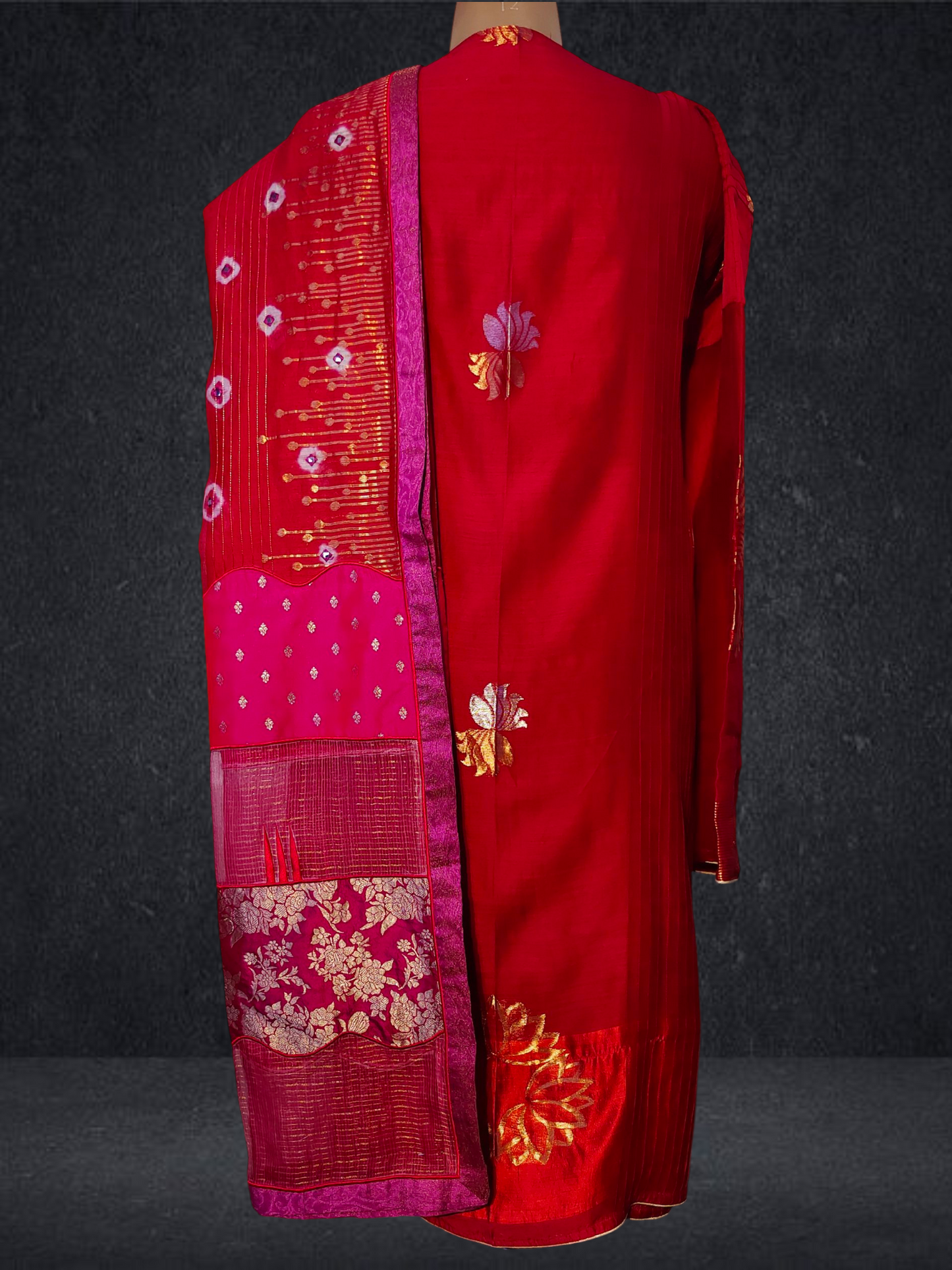 Semi Stitched Formal chanderi Suitset