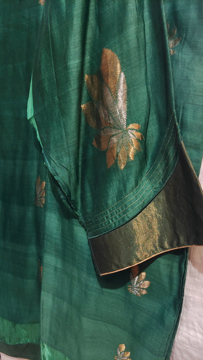 Semi Stitched Chanderi Formal Suitset