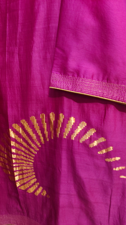 Semi Stitched Chanderi Formal Suitset