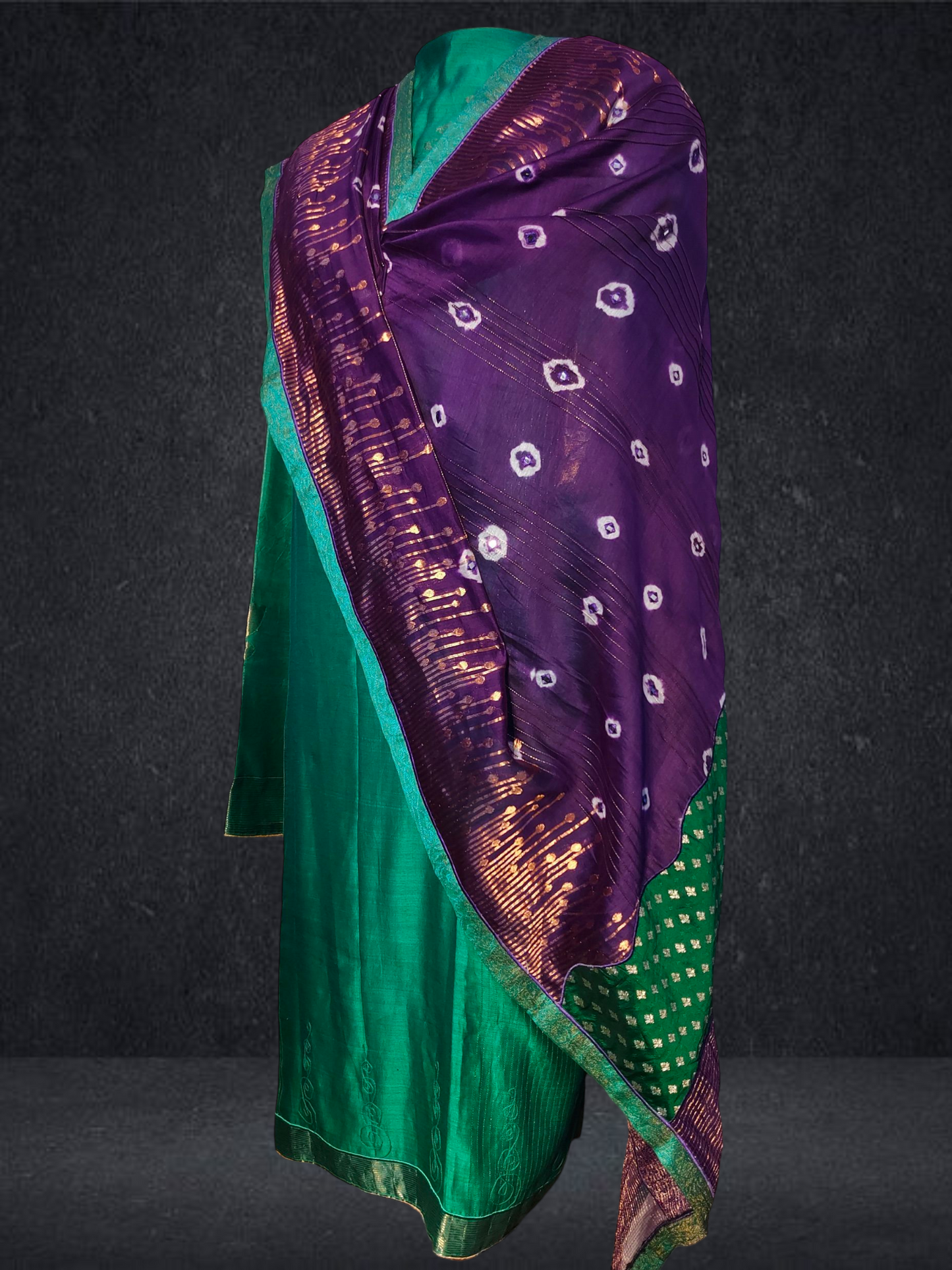 Semi Stitched Formal chanderi Suitset