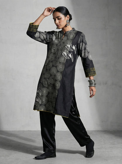 Stitched Chanderi Block Printed Tunic ready size 42