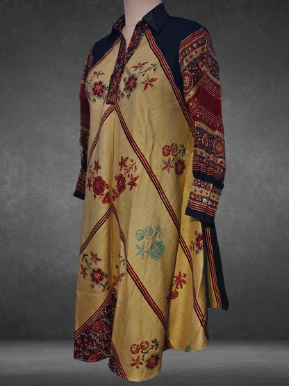 Silk Ajrakh Dress