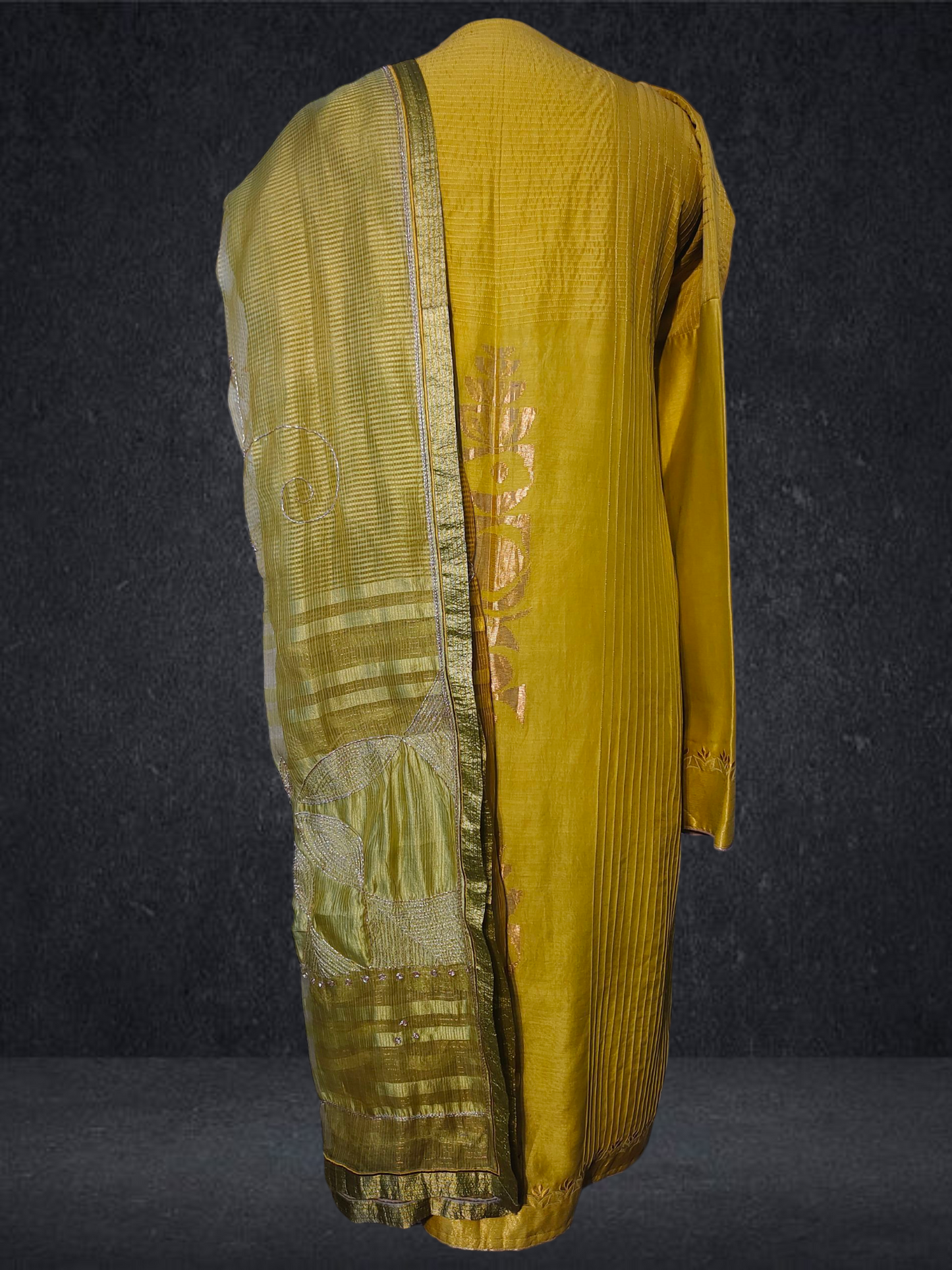 Semi Stitched Formal chanderi Suitset