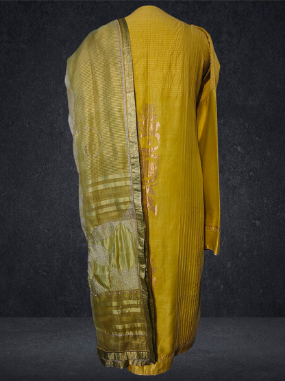 Semi Stitched Formal chanderi Suitset