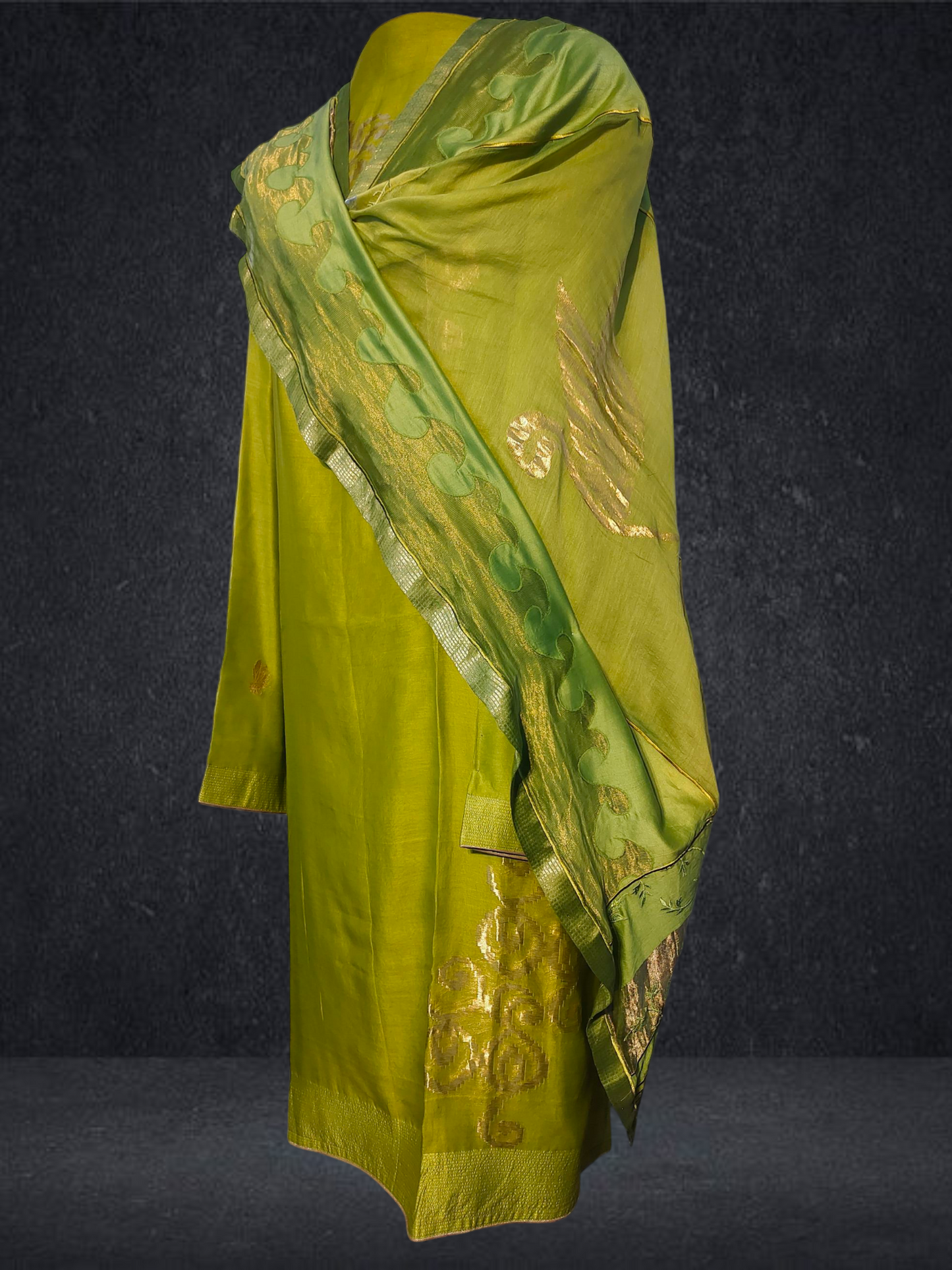 Semi Stitched Formal chanderi Suitset
