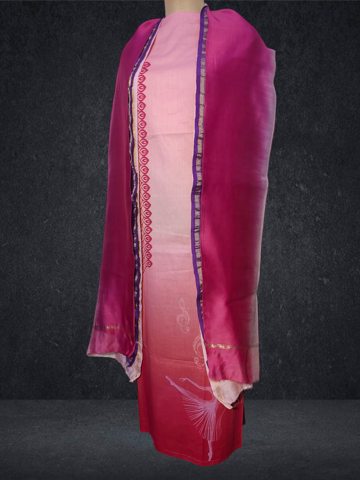 Semi Stitched Cotton Suitset