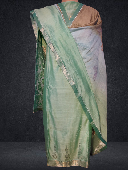 Semi Stitched Formal chanderi Suitset