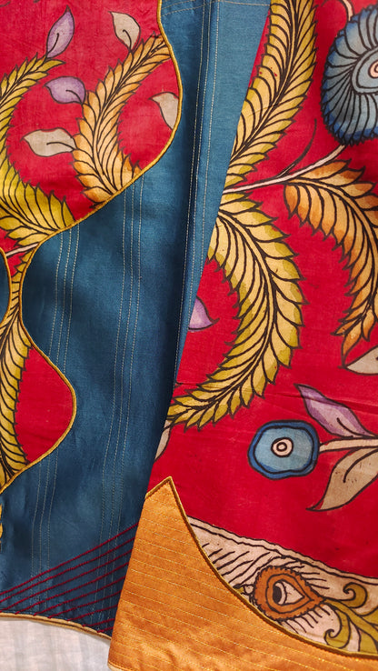 Semi Stitched Chanderi Kalamkari Ɓlouse