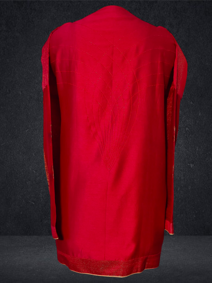 Semi Stitched Chanderi Zariwoven Short Tunic VISHAL KAPUR STUDIO