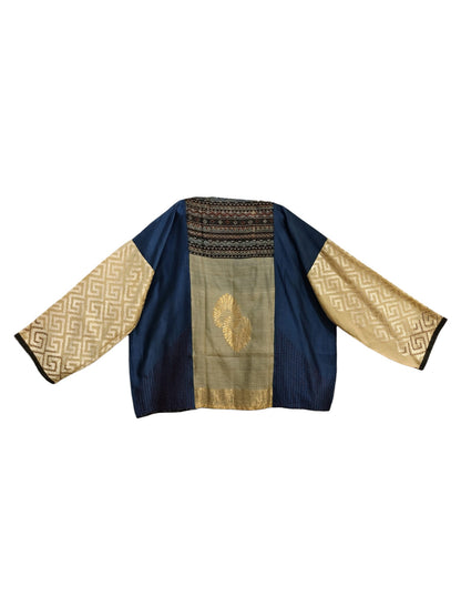 Semi Stitched Chanderi Ajrak Short Tunic