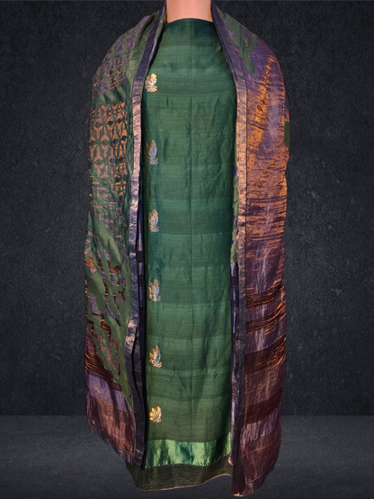 Semi Stitched Formal chanderi Suitset