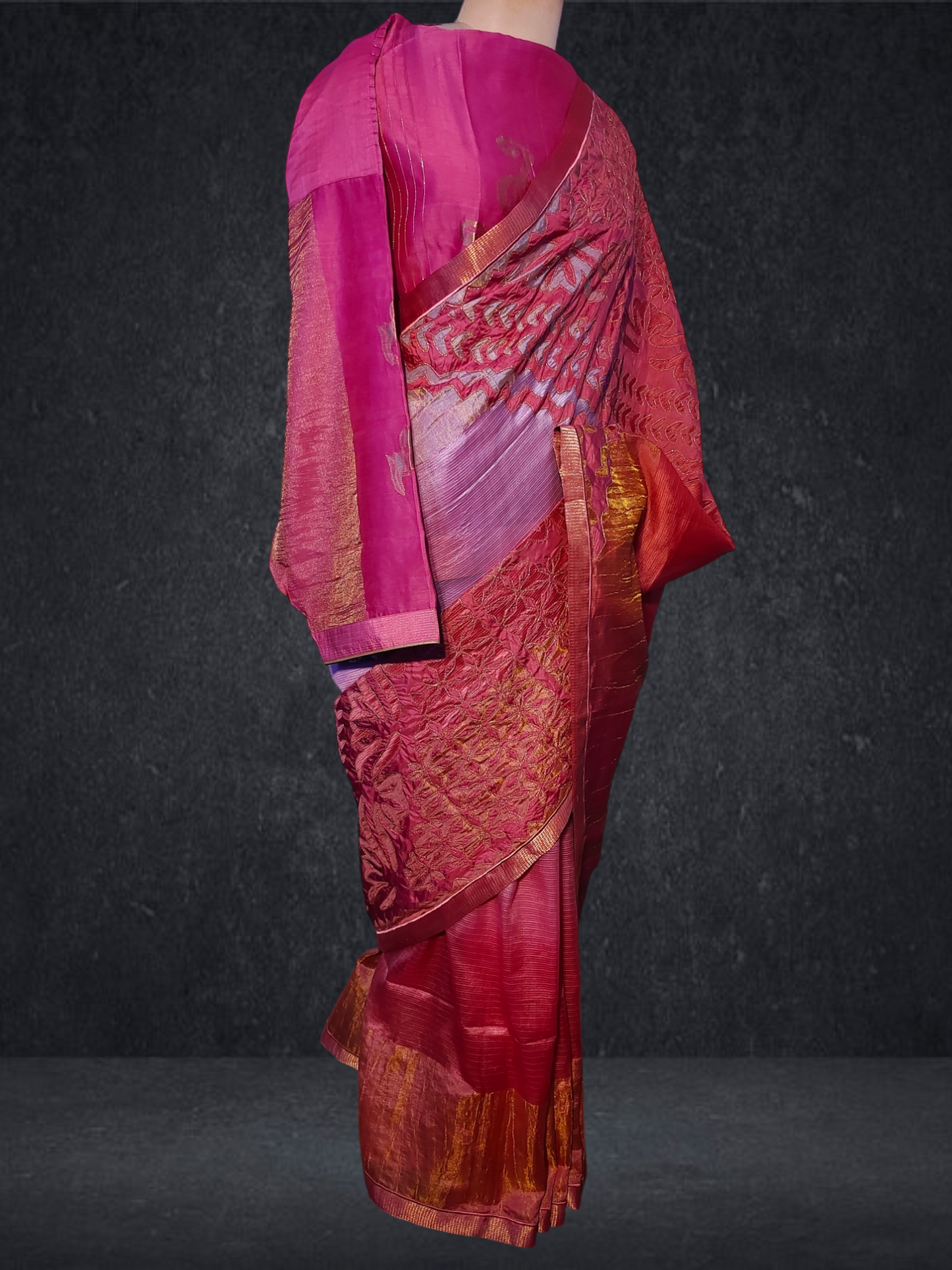 Formal Silk Katab Applique Saree