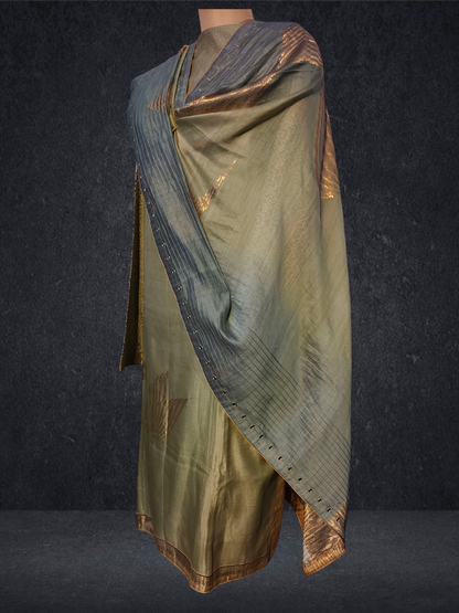 Semi Stitched Formal chanderi Suitset