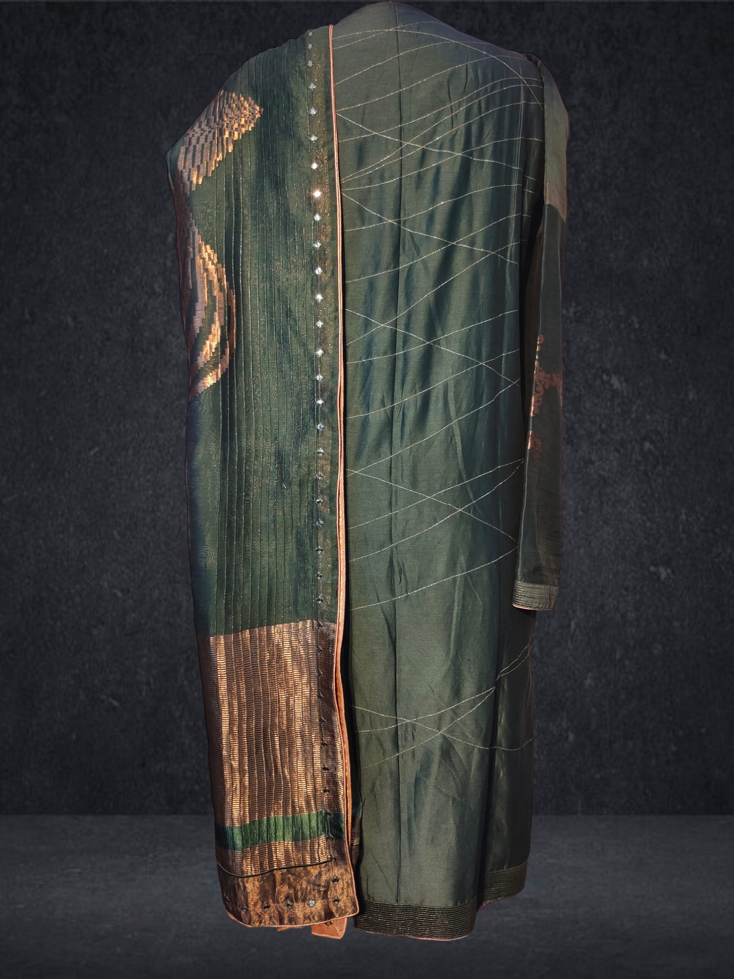 Semi Stitched Chanderi Formal Suitset