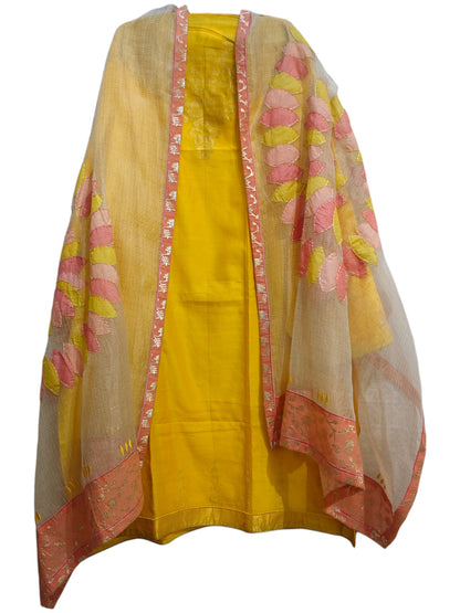Semi Stitched Chanderi Formal Suitset