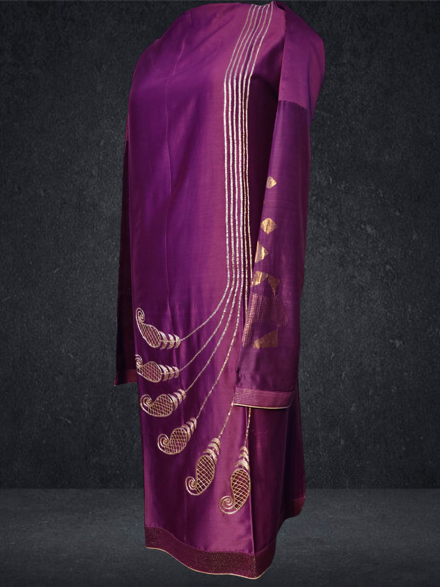 Semi Stitched Formal chanderi Suitset