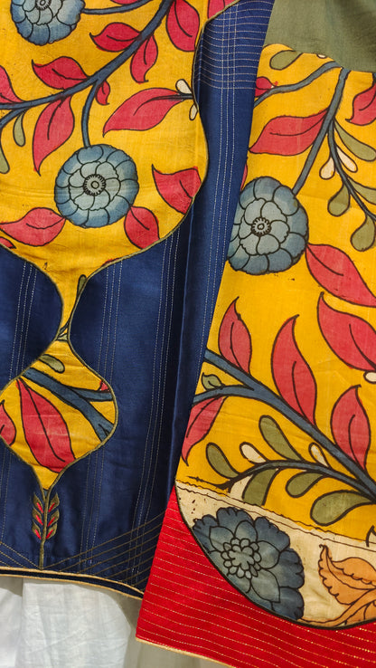 Semi Stitched Chanderi Kalamkari Ɓlouse
