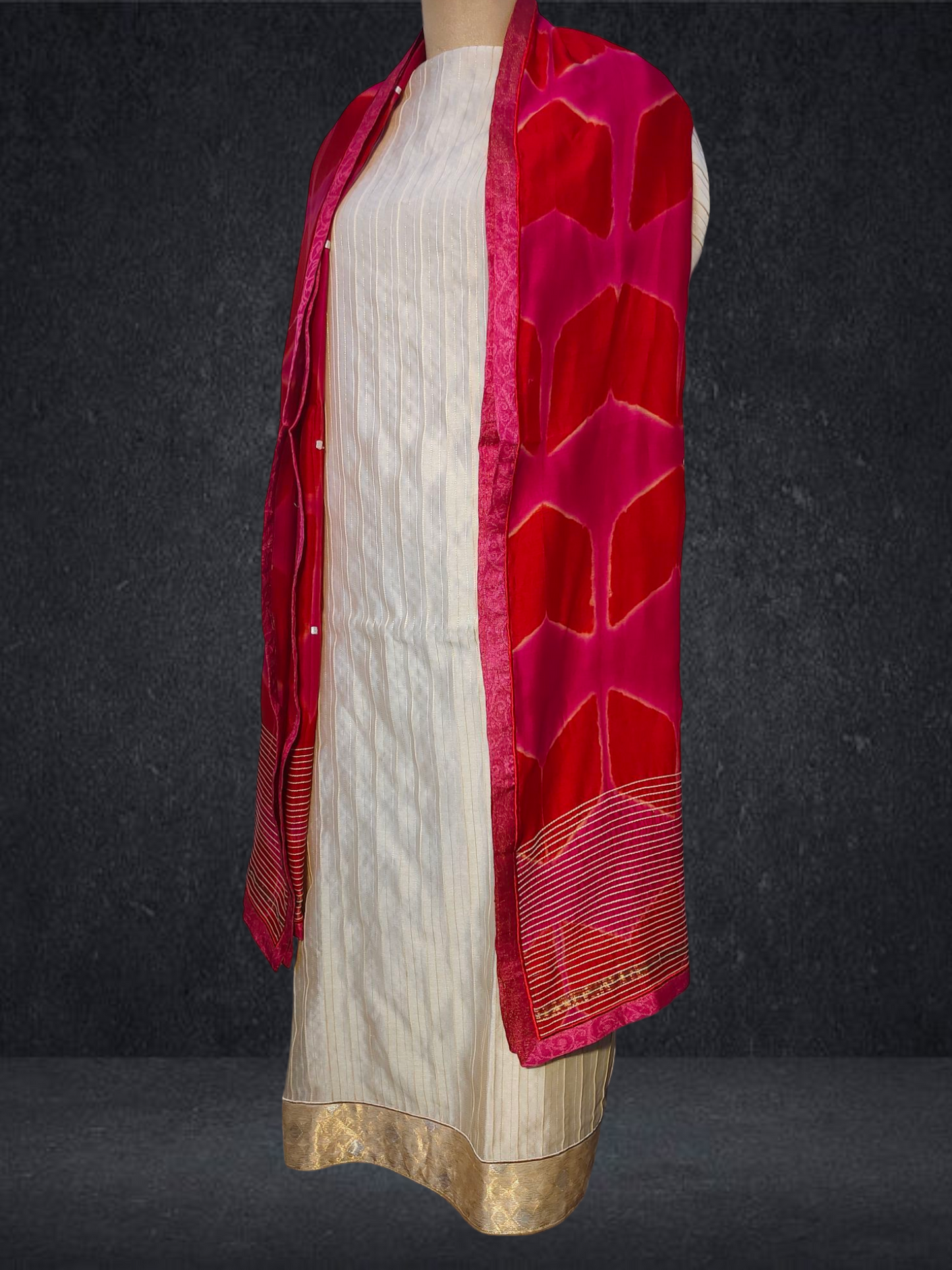 Semi Stitched Formal chanderi Suitset