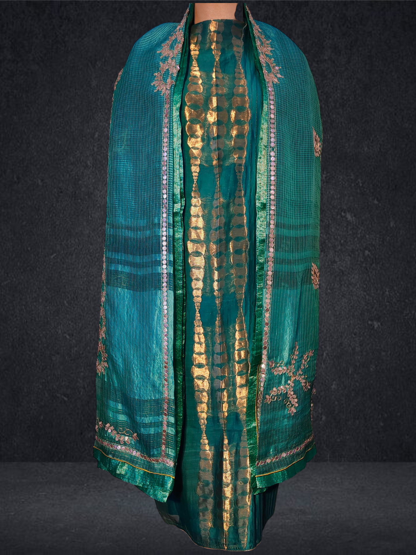 Semi Stitched Formal chanderi Suitset