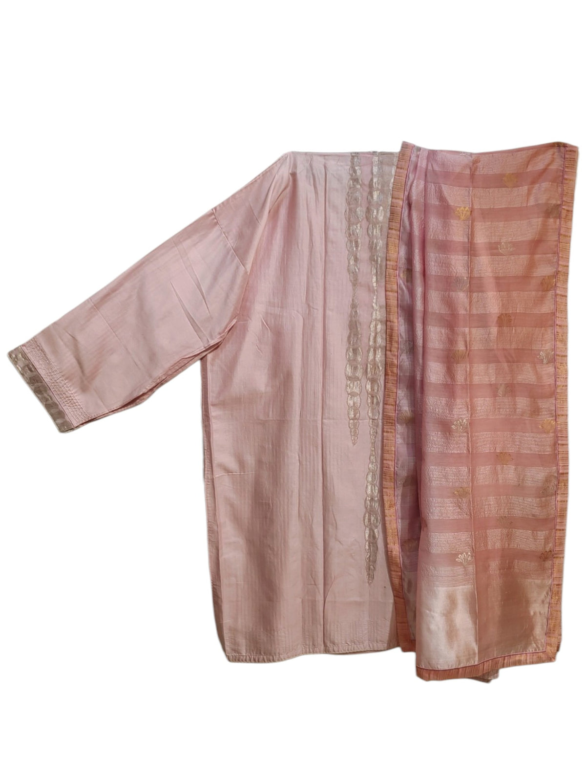 Semi Stitched Chanderi Formal Suitset