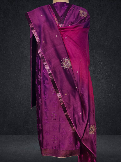 Semi Stitched Formal chanderi Suitset