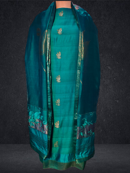 Semi Stitched Formal chanderi Suitset