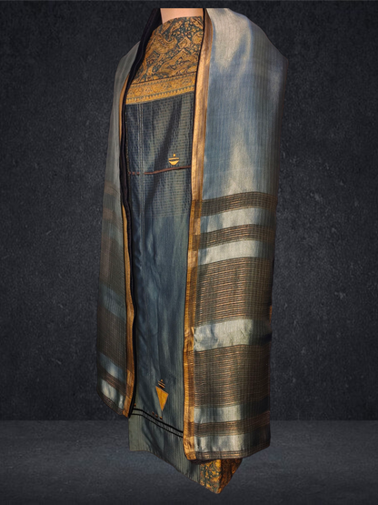 Semi Stitched Formal chanderi Suitset