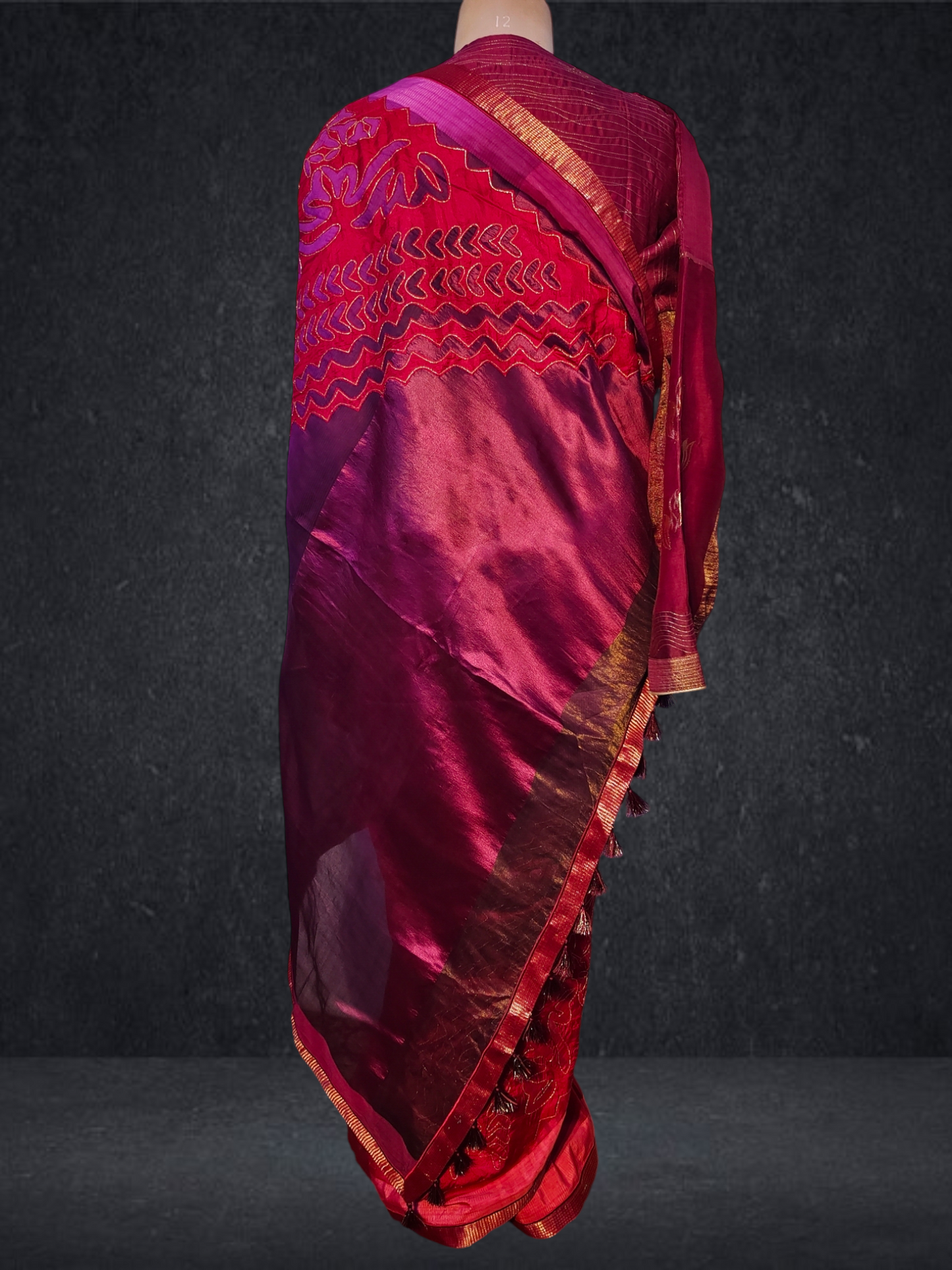 Formal Silk Katab Applique Saree