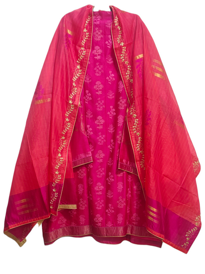 Semi Stitched Formal Chanderi Suitset