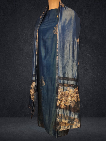 Semi Stitched Formal chanderi Suitset