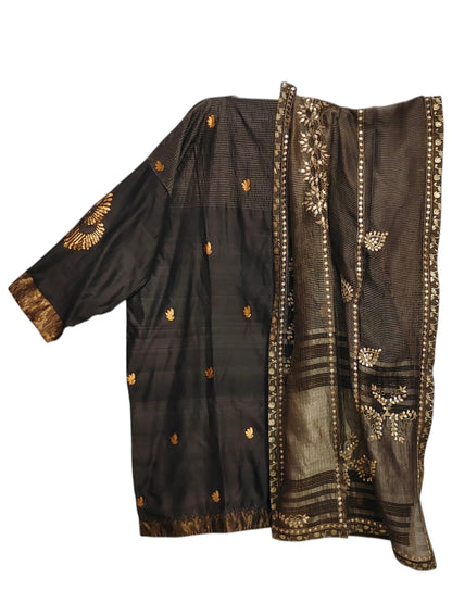 Semi Stitched Chanderi Formal Suitset