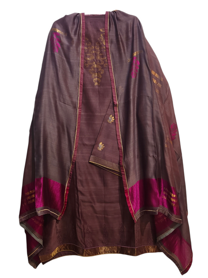 Semi Stitched Formal chanderi Suitset
