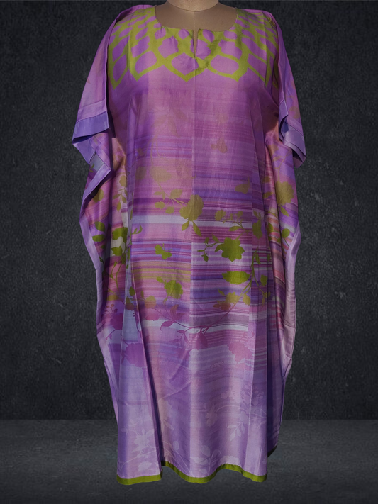 Stitched Chanderi Digital Printed Kaftan
