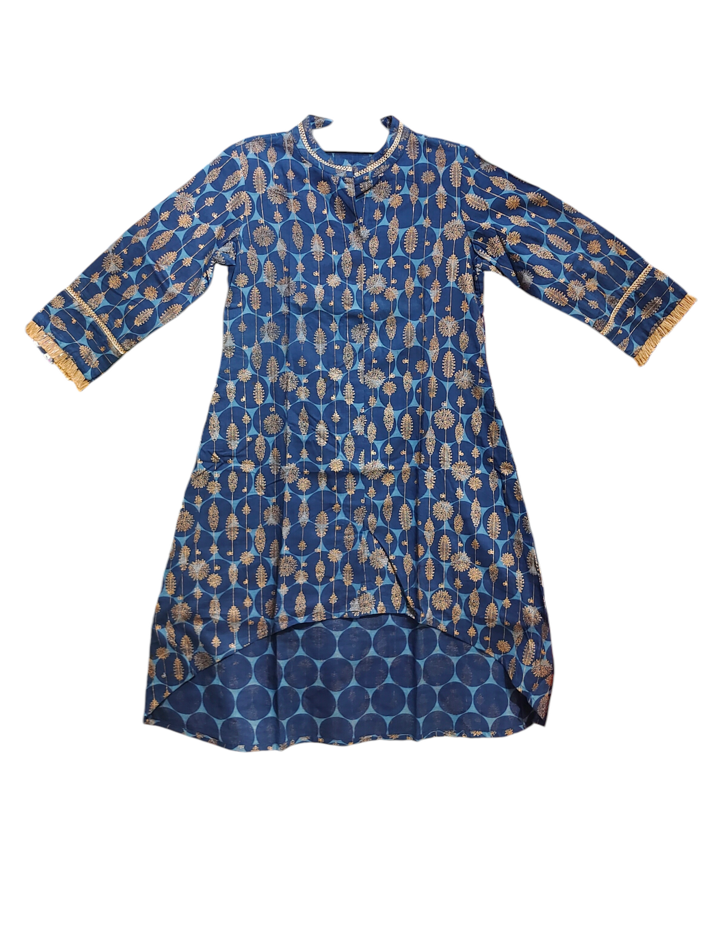 Semi Stitched Cotton Indigo blockprinted coordset