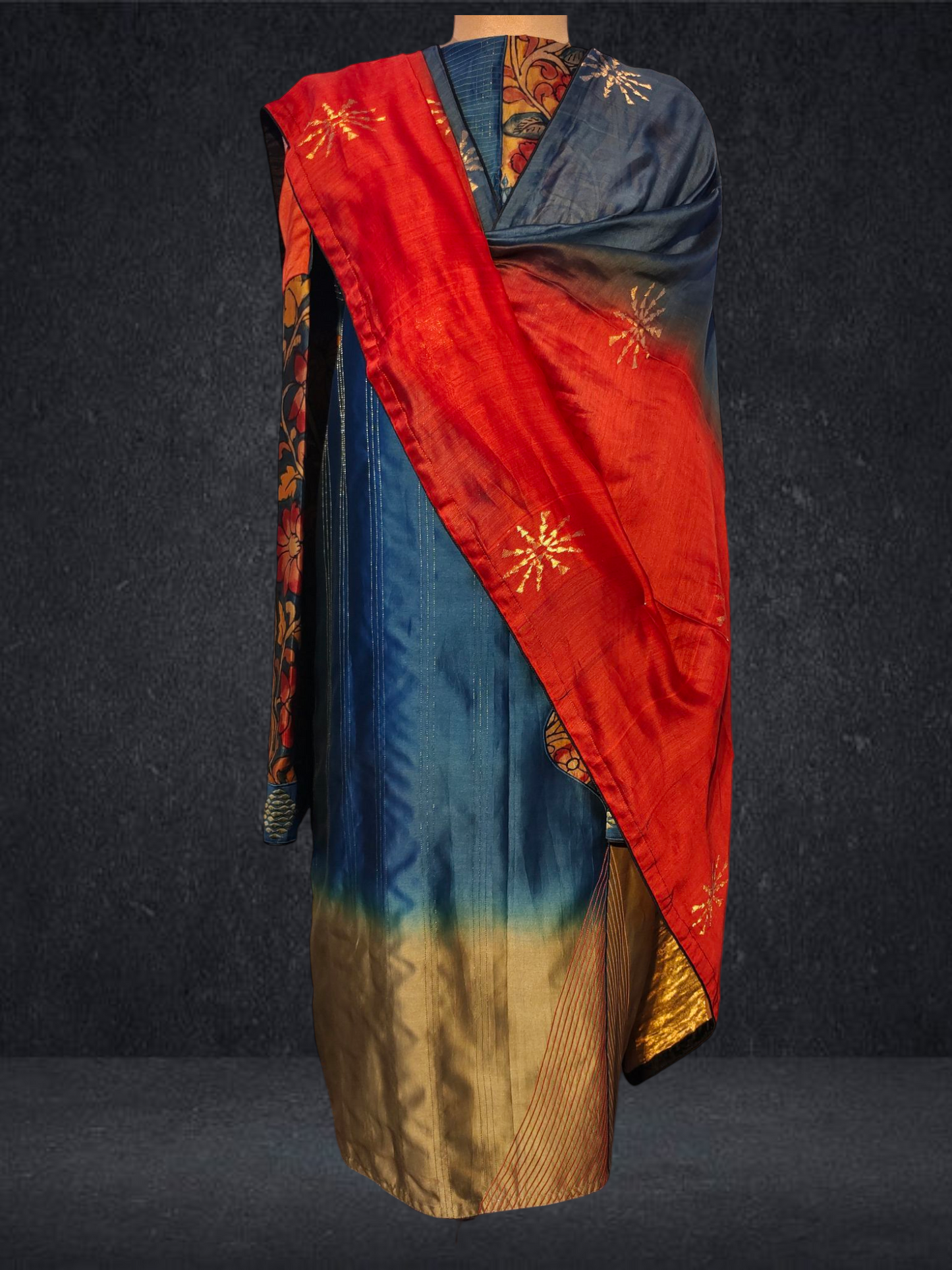 Semi Stitched Formal chanderi Suitset