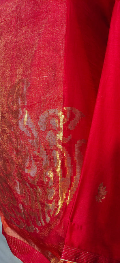 Semi Stitched Chanderi Zariwoven Short Tunic