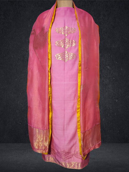 Semi Stitched Formal chanderi Suitset