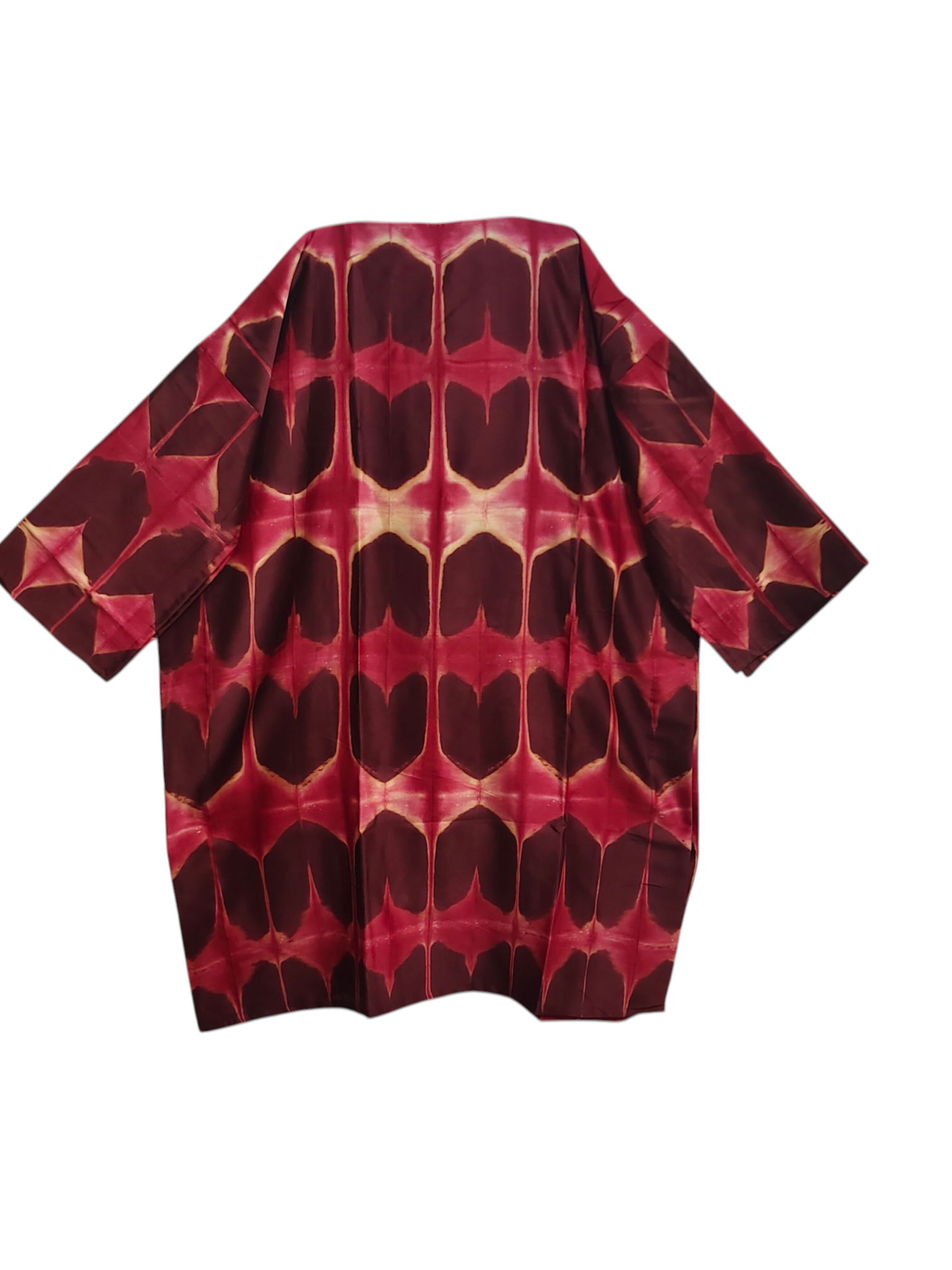 Red patterned kurta on a white background