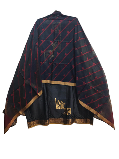 Semi Stitched Formal chanderi Suitset