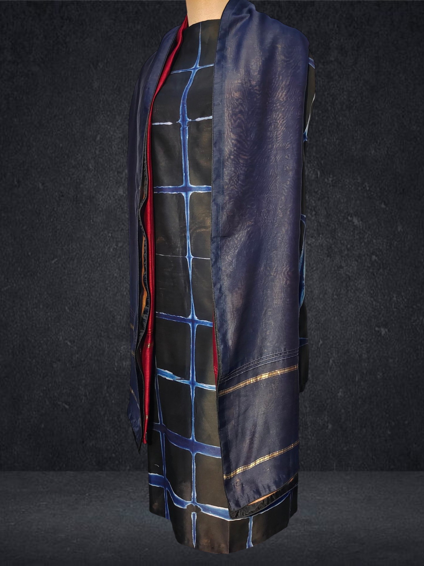 Semi Stitched Chanderi Casual Suitset